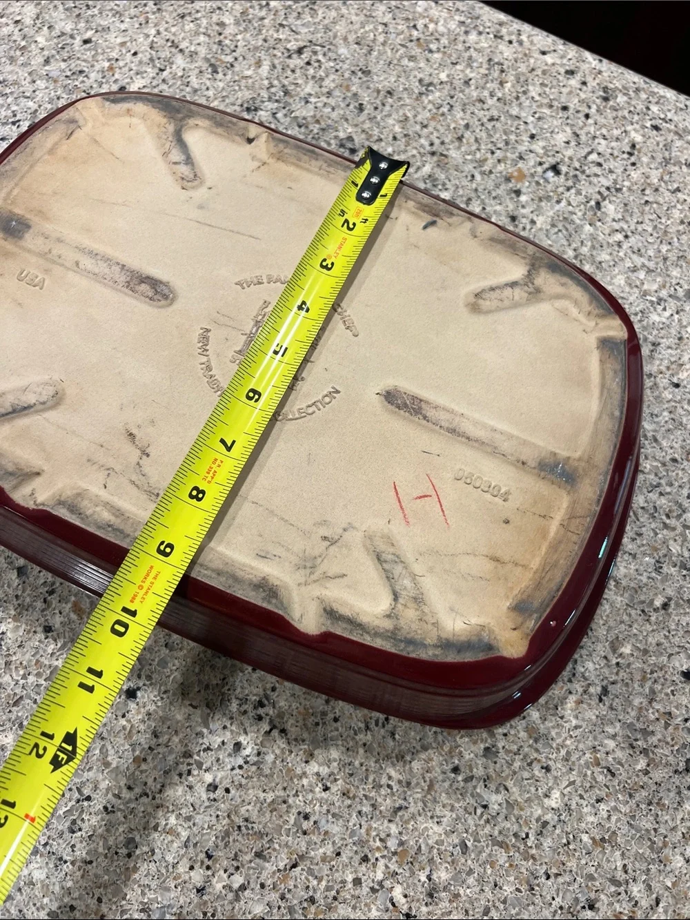Pampered Chef heritage Cranberry Dish 9x13 Baker Stone Casserole Pan z22